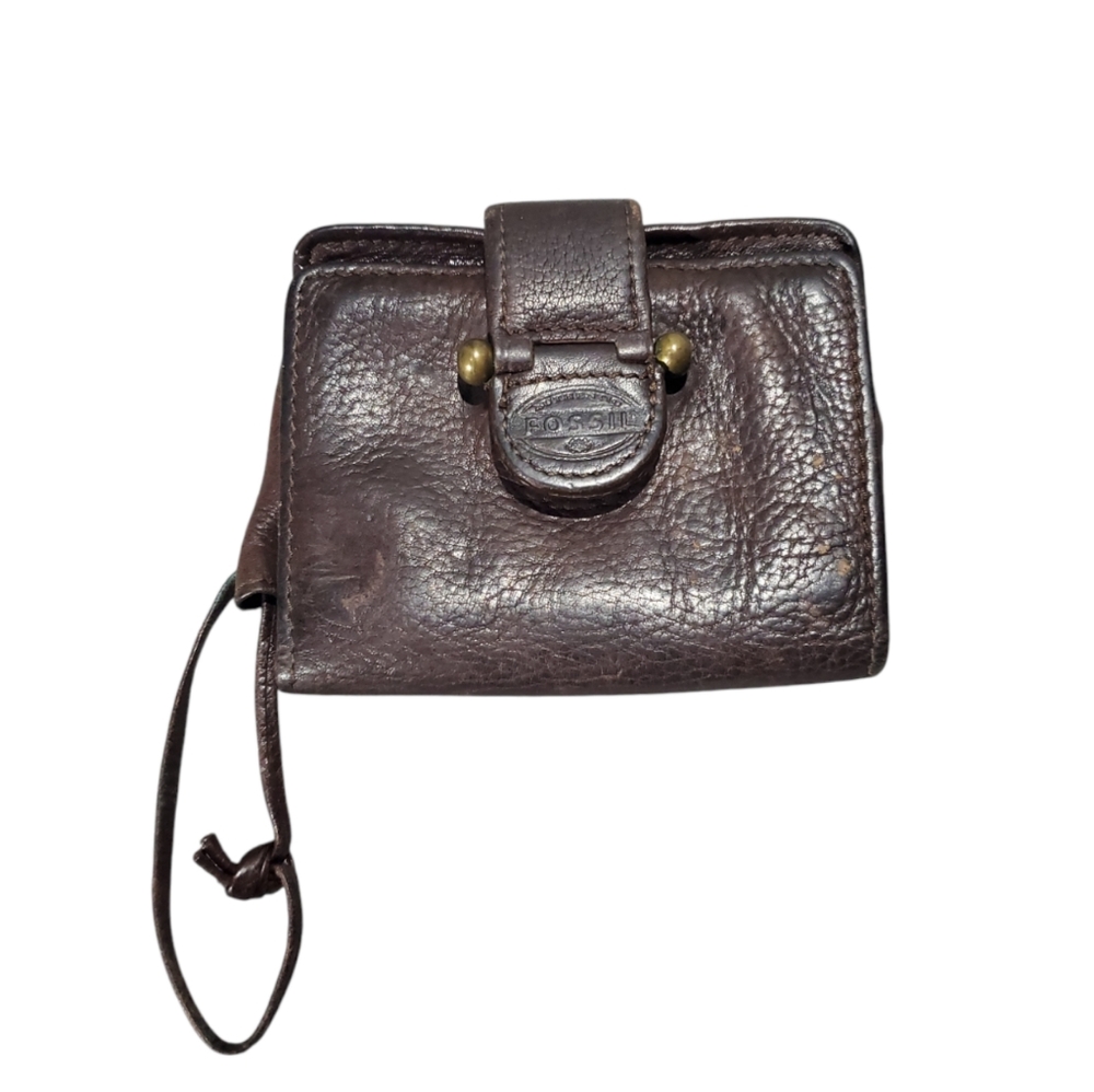 Fossil Brown Leather Wristlet